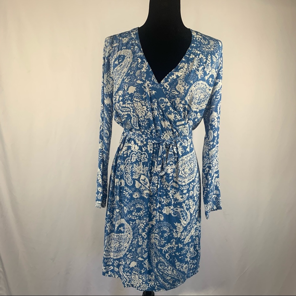 ORB - Paisley Print Rayon Wrap Dress
